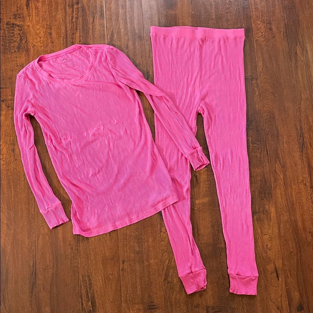 Little Sleepies Pink Ribbed Set
